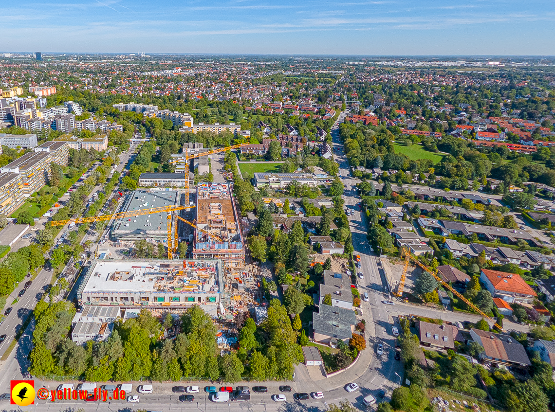 02.09.2022 - Baustelle Grundschule am Karl-Marx-Ring und Villa in der Niederalmstraße 16 in Neuperlach